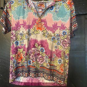 Johnny Was LA Collared Bamboo Tee (XS) NWOT